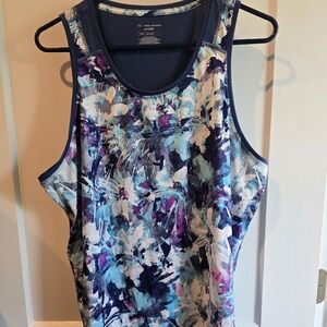 Tek Gear Floral Print Tank Top - Blue and Purple